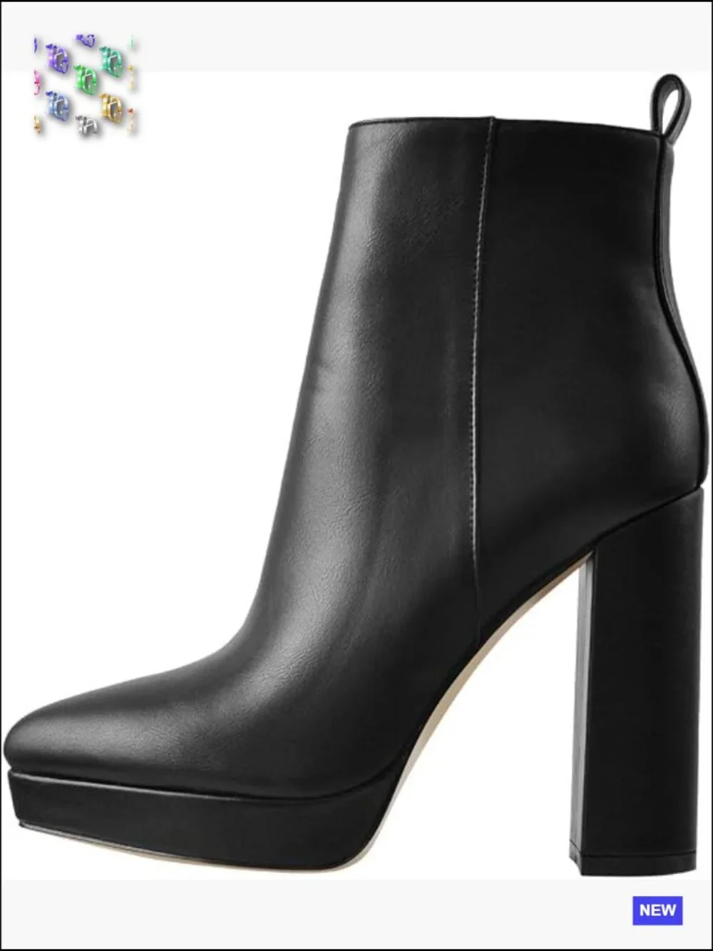 Chunky Heel Platform Ankle Boots – Classic Block Heel Booties Side Zipper Fall